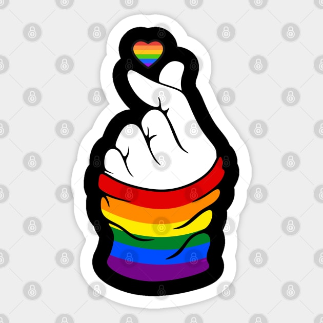 Gay Pride Flag K-Pop Love Hand Gift Sticker by creative